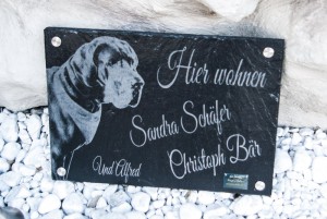 Türschild mit deutscher Dogge
